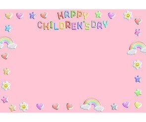 HAPPY CHILDRENS DAY 테두리 (분홍)
