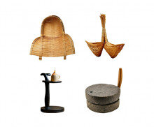 옛날 물건(호롱불,맷돌,키,복조리)