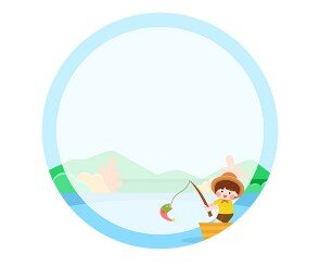 낚시하는 아이 라벨