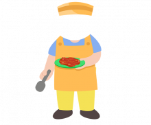 떡볶이 담는 아이 합성이미지