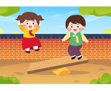 널뛰기하는 아이들 배경