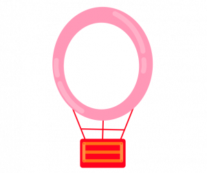 분홍 열기구 가랜드