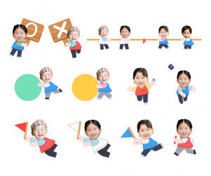 운동회 하는 아이 합성이미지