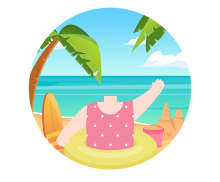 바닷가 합성 라벨