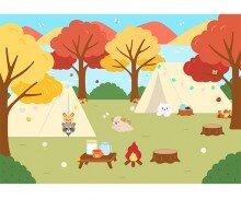 가을 캠핑 배경