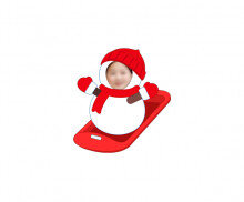 눈썰매 타는 눈사람 합성이미지