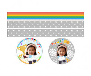 운동회 백팀 합성 띠지 라벨