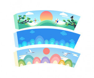 컵홀더 설날 라벨(문구없음)