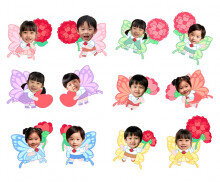 카네이션 든 나비 합성이미지