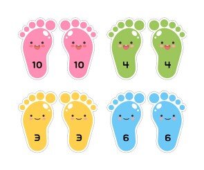 발바닥 스티커 (숫자)