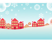 눈 내리는 마을 배경