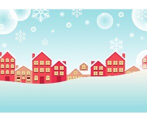 눈 내리는 마을 배경