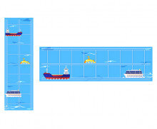 물에서 움직이는 교통기관 원고지 레터링(문구없음)