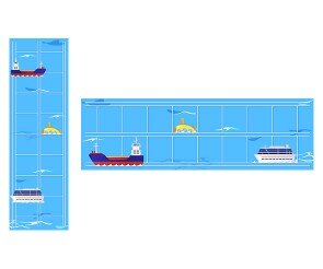 물에서 움직이는 교통기관 원고지 레터링(문구없음)