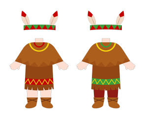 인디언 전통의상 합성이미지