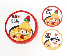 복날엔 닭죽 라벨