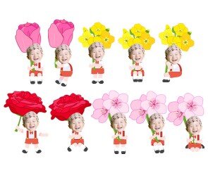 꽃 들고 있는 아이 합성이미지