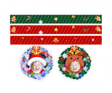 크리스마스 산타, 루돌프 합성 띠지라벨