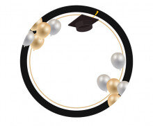 졸업식 학사모 라벨 (검정)