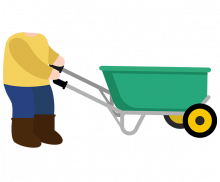 수레 끄는 아이 합성이미지