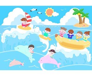 여름 바다 배경