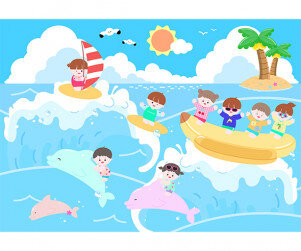 여름 바다 배경