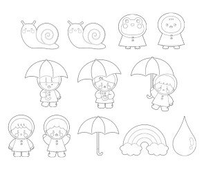 비 오는 날 색칠 모음