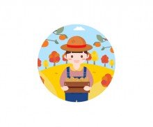 감자 수확하는 아이 (남아) 라벨