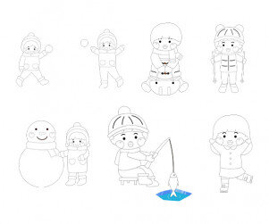 겨울놀이 색칠 모음