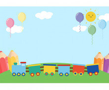 풍선 기차 배경