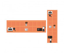 주방에서 사용하는 생활도구 원고지 레터링(문구없음)