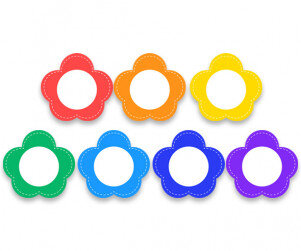 [개별도안] 무지개 꽃 가랜드