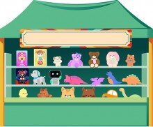 인형 쓰러뜨리기 가게 배경(문구없음)