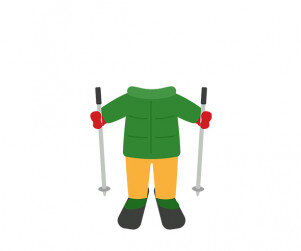 스키 타는 아이 합성이미지