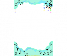 민트 구름 음표 테두리