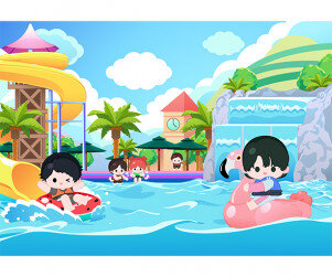 워터파크 배경