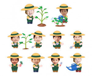 나무 심는 아이 합성이미지