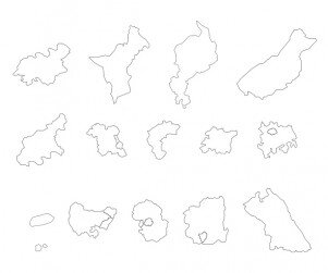 우리나라 도별 지도(도 개별)(색칠)