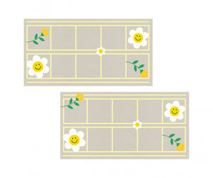 데이지 꽃 원고지(두 줄)