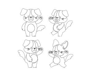 강아지 색칠 모음