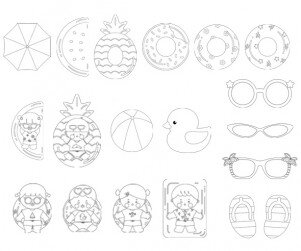 여름 수영장 색칠 모음