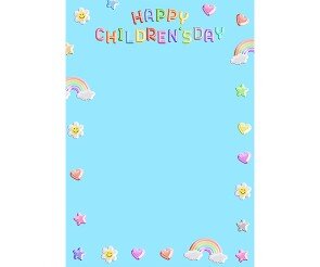 HAPPY CHILDRENS DAY 테두리 (하늘) (세로)