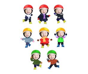 스케이트 타는 아이(헬멧) 합성이미지