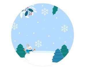 눈 내리는 겨울 라벨