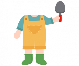 삽 든 아이 합성이미지