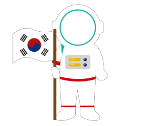 태극기 꽂은 우주인 합성이미지