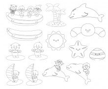 여름 바다 색칠 모음