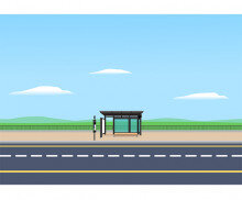 버스 정류장 배경