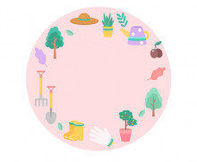 식목일 원형 라벨