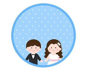 신랑신부 라벨 (하늘)